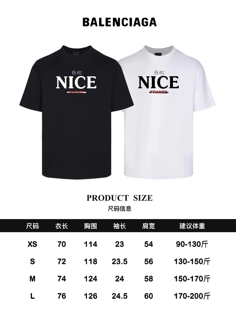 #「 Quality」 《BALENCIAGA 》24SS Classic T Quality - 2 - os 220 -26 280g - 300g 1×1 - Quality ：Black White Size: XS-S-M-L